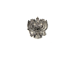 Значок герб РФ из серебра 925 пробы