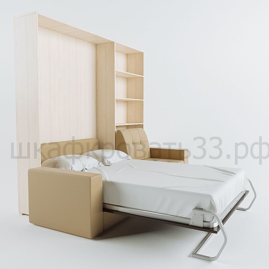 Шкаф-кровать с диваном короткая оттоманка