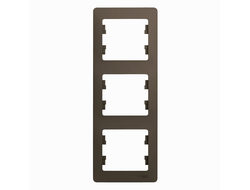 GLOSSA 3-постовая рамка, вертикальная, шоколад