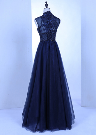 Синее вечернее бальное платье "Эрика" прокат Уфа