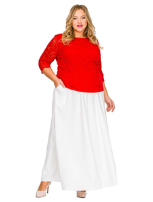 Красивая юбка Арт. 1511507 (Цвет белый) Размеры 52-74