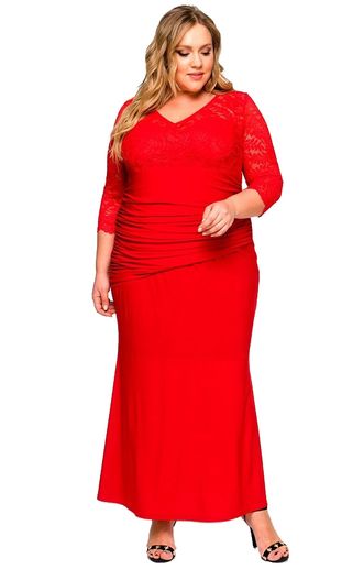 Женская одежда - Вечернее, нарядное платье Арт. 1617104 (Цвет красный) Размеры 52-68