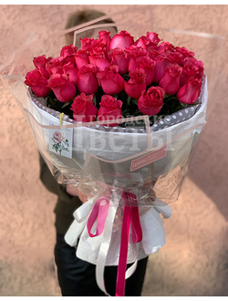 Букет  из 35 розовых роз