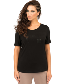 Летняя блуза  арт. 5538 (цвет черный) Размеры 50-64