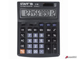 Калькулятор настольный STAFF STF-444-12 (199×153 мм), 12 разрядов, двойное питание. 250303