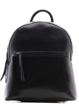 Кожаный женский рюкзак чёрный