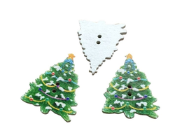 Деревянные фигурки "Сосна новогодняя", размер 30 мм*39 мм, цена за 1 шт