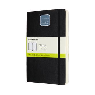 Блокнот Moleskine Expanded Soft (нелинованный), Large, черный