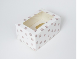 Коробка на 2 кекса (17*11,5*8,5 см), Снежинки