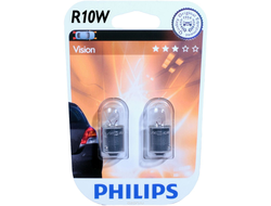 Лампа PHILIPS R10W 12V BA15s BP в блистере к-кт 2 шт.