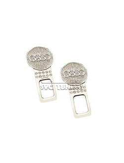 Заглушки для ремней с логотипом Audi и с кристалами, в комплекте 2 шт
