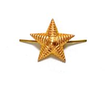 Звезда на погоны, металлическая, 13мм СА,  (рифленая), золото