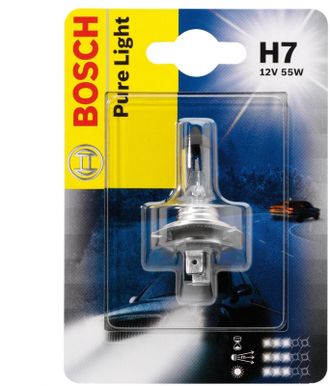 Лампа BOSCH Pure Light Standart H7 12V 55W в блистере 1 шт.