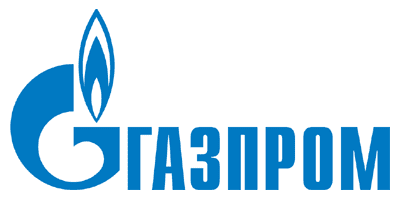 Логотип компании Газпром. Купим акции ПАО Газпром