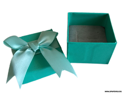 Коробка ювелирная для кольца Квадрат Бант 5 x 5 см h - 3,5 см Тиффани