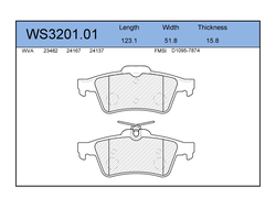 Колодки тормозные дисковые задние FORD Focus II/VOLVO S40 JEENICE WS320101