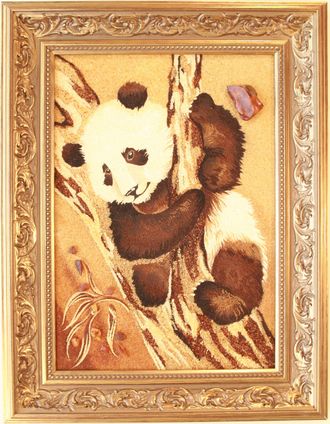 Картина из янтарной крошки. Панда.
