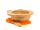 Набор детской посуды из бамбука на присоске Бабака 250 мл Оранжевая