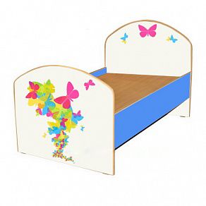 Кровать детская 1 Разноцветные бабочки