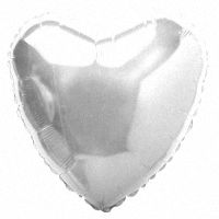 Шар (18&#039;&#039;/46 см) Сердце, Серебро, 1 шт.