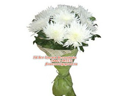 Белые Хризантемы (11 шт) в букете