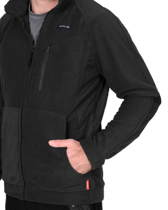 Куртка флисовая -Актив" черная с черной отделкой