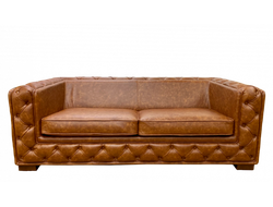 2-местный диван Семеон Орион айс ткань рогожка, цвет ножек - орех, размер 1300х800х800 сидение 440