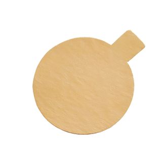 Подложка 8 см с РУЧКОЙ Золото картонная круглая (толщина 0,8 мм)