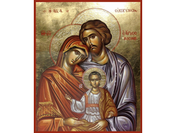 Святое семейство. Рукописная православная икона.