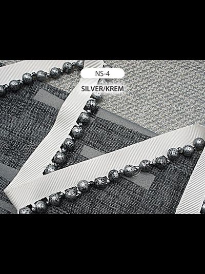 Арт. NS. Отделочная тесьма с бусинками оптом и на отрез