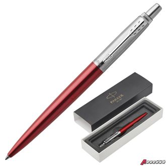 Ручка шариковая PARKER «Jotter Core Kensington Red CT», корпус красный, хромированные детали, синяя. 142379