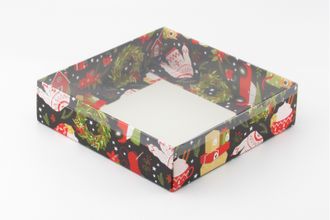Коробка подарочная с ПРОЗРАЧНОЙ КРЫШКОЙ, 20*20 высота 5 см, Рождество
