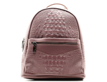 Кожаный женский рюкзак-трансформер Crocod розовый
