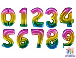 Цифра 86 см - 0,1,2,3,4,5,6,7,8.9 ( шар + гелий + лента ) Б