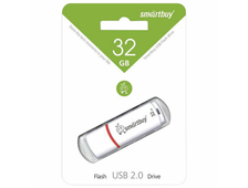 Флеш-диск 32 GB, SMARTBUY Crown, USB 2.0, белый, SB32GBCRW-W 512185