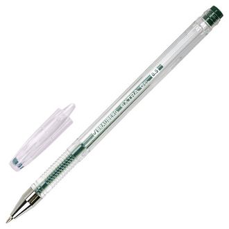 Ручка гелевая BRAUBERG &quot;EXTRA&quot;, ЗЕЛЕНАЯ, корпус прозрачный, узел 0,5 мм, линия 0,35 мм, 143904