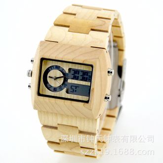 BEWELL ZS-W021A Кварцевые прямоугольные деревянные наручные часы