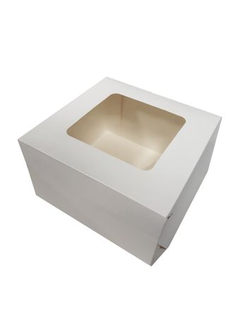 Коробка для торта с окном БЕЛАЯ, 18*18*11 см (КТ-110 мини)