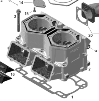 Блок Цилиндров оригинал BRP 420413041/420413044/420623242,/420623246 для BRP LYNX/Ski-Doo