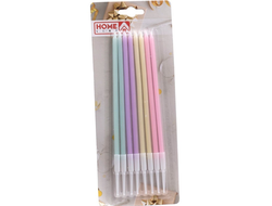 Набор ВЫСОКИХ свечей для торта 8 шт ВЫСОТА 15 см с подставками ( код 225743)