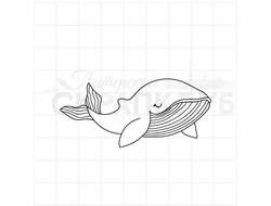Штамп мультяшный кит