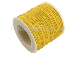 вощёный шнур 1 мм, цвет-желтый, отрез-5 метров