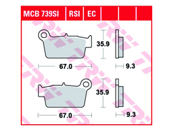 Тормозные колодки TRW MCB739SI для Kawasaki // Suzuki // Yamaha (Sinter Offroad)