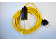 Желтый текстильный проводной светильник с выключателем, 4 метра