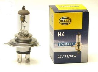 Лампа накаливания HELLA H4 24V 75/70W стандарт 1 шт.