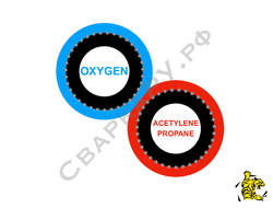 Рукав сдвоенный кислород/гор.газ Hyrubbers синий/красный ф6.3мм