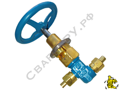 Клапан запорный газовый БАМЗ АЗТ-10-10/250 (КС 7143) проходной Ду10мм 25МПа