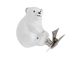 елочная игрушка стеклянная белый медведь