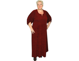 Нарядное длинное платье с люрексом Арт. 2181 (Цвет бордовый) Размеры 66-72