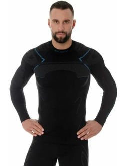 Футболка мужская  Brubeck Thermo Nilit Heat черный с голубым